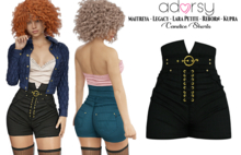 adorsy - Candice Shorts Dark Black - Maitreya/Legacy/Lara Petite/Kupra/Reborn