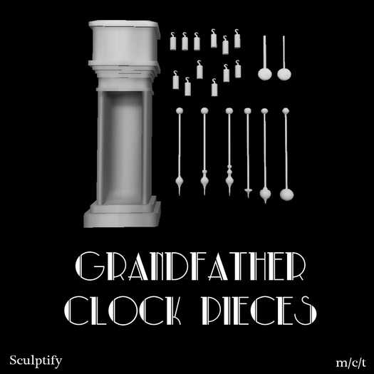 Sculpted Grandfather Clock Pieces