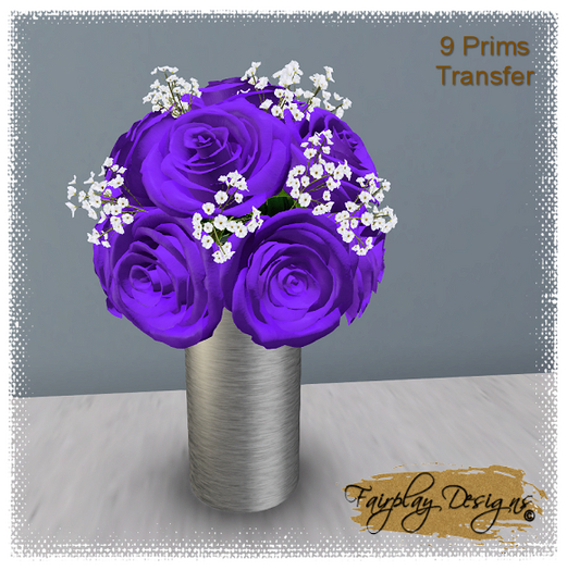 Dozen Purple Roses in Full Bloom Bouquet