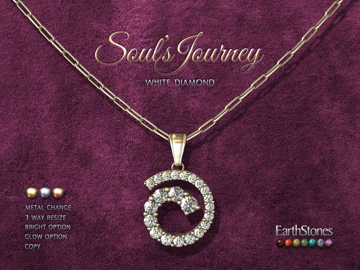 EarthStones Soul's Journey Necklace ~ White Diamond
