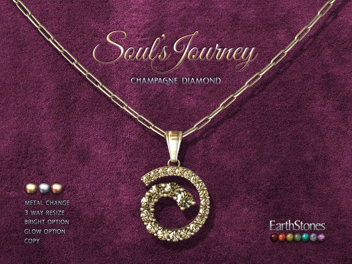 EarthStones Soul's Journey Necklace ~ Champagne Diamond