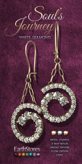 EarthStones Soul's Journey Earrings ~ White Diamond