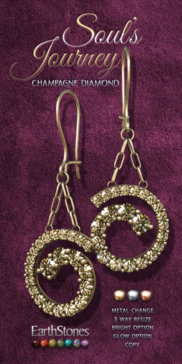 EarthStones Soul's Journey Earrings ~ Champagne Diamond