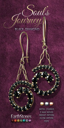 EarthStones Soul's Journey Earrings ~ Black Diamond