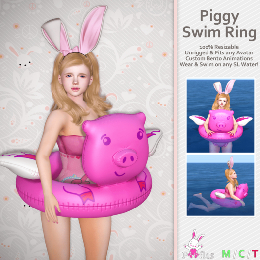 {Poofles} Piggy Swim Ring