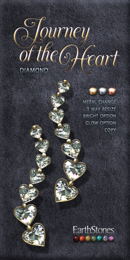 EarthStones Journey of the Heart Earrings ~ Diamond