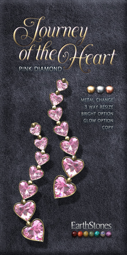 EarthStones Journey of the Heart Earrings ~ Pink Diamond