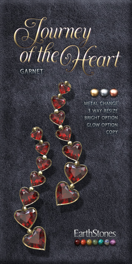 EarthStones Journey of the Heart Earrings ~ Garnet