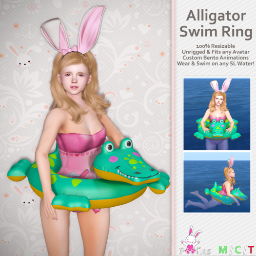 {Poofles} Alligator Swim Ring