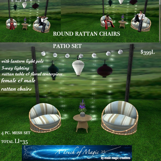 Round Rattan Chairs & Patio set-Box LI=32