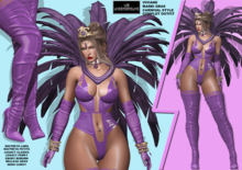 **VIVIANE LILAC MARDI GRAS CARNIVAL STYLE COMPLET OUTFIT**
