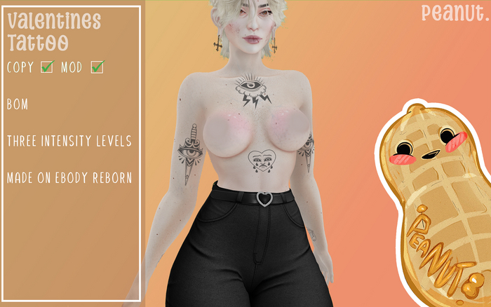 peanut. Valentines Tattoo
