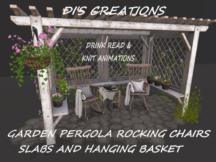 GARDEN PERGOLA ROCKING CHAIRS