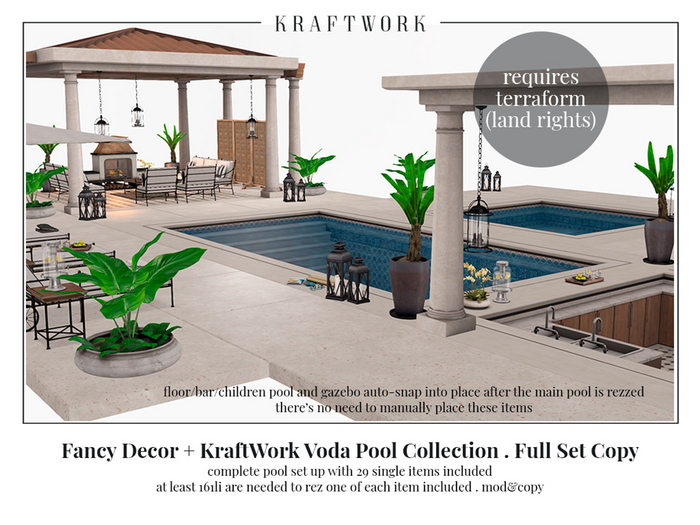 Fancy Decor + KraftWork Voda Poolside Collection FULL SET COPY