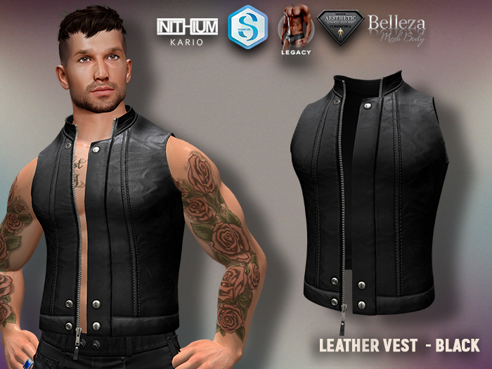 [7/11] Vest Leather - Black