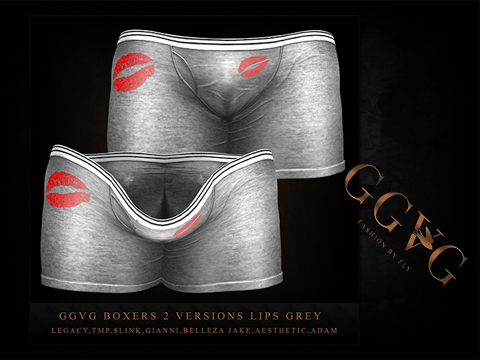 GGVG BOXERS LIPS PRINTS GREY
