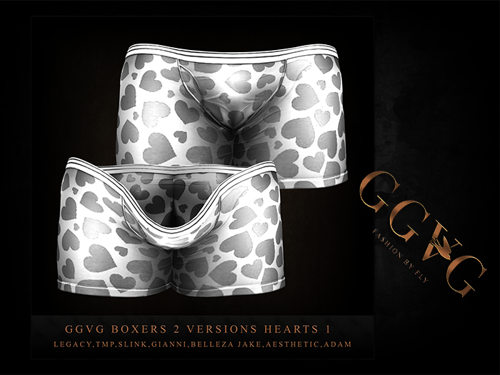 GGVG BOXERS HEARTS BLACK