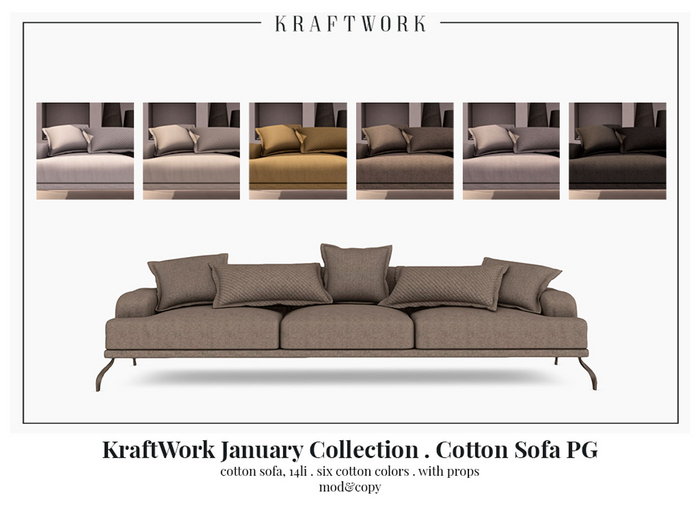 KraftWork January Collection . Cotton Sofa PG (Add Me)