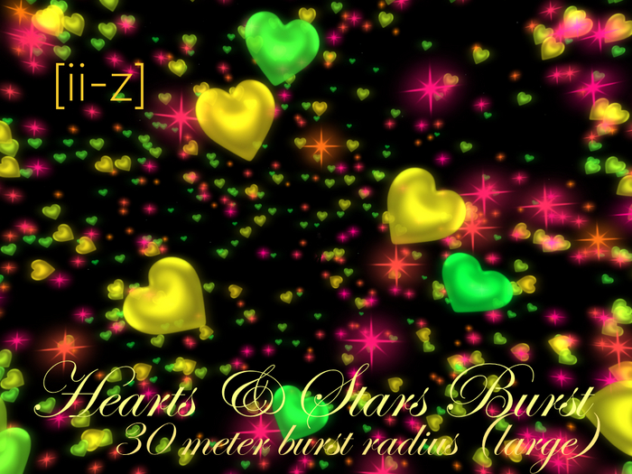 [ii-z] Yellow-Green Hearts & Stars Burst 30 meters