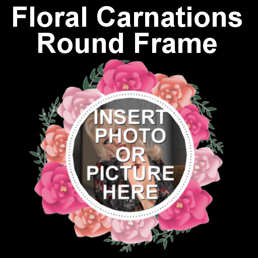 Floral Carnations Round Picture or Photo Frame
