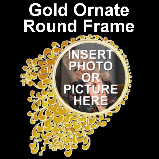 Gold Ornate Round Picture or Photo Frame