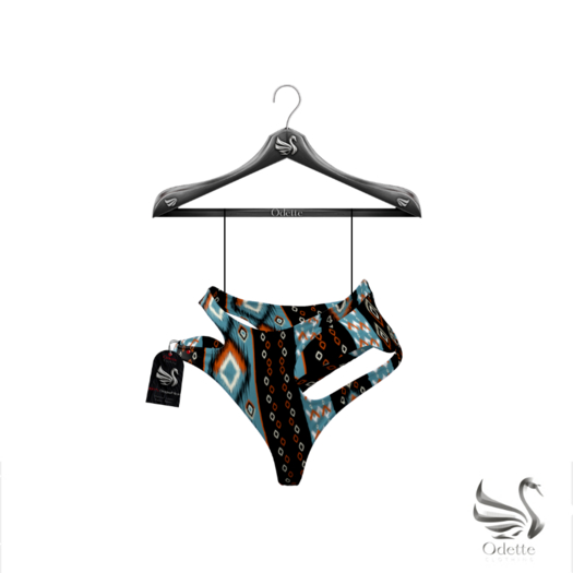 Odette - Shasta Black Pattern Pantie