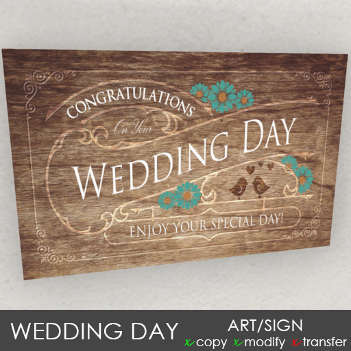 Embellish Rustic Wedding Day Sign