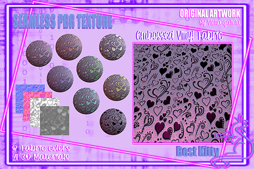 Best Kitty Seamless 3D Textures and Materials: Embossed Fabric: Lilac