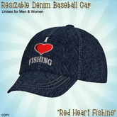Denim Baseball Cap (BOXED) RED HEART FISHING