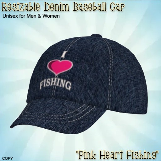 Denim Baseball Cap (BOXED) PINK HEART FISHING