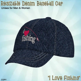 Denim Baseball Cap (BOXED) I LOVE FISHING