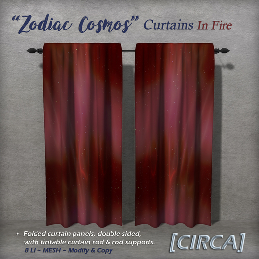 [CIRCA] - "Zodiac Cosmos" Curtains - In Fire