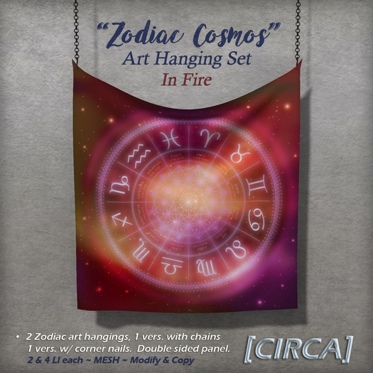 [CIRCA] - "Zodiac Cosmos" Art Hanging Set - In Fire