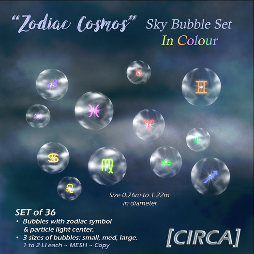 [CIRCA] - "Zodiac Cosmos" Sky Bubble Set - In Colour