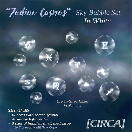 [CIRCA] - "Zodiac Cosmos" Sky Bubble Set - In White