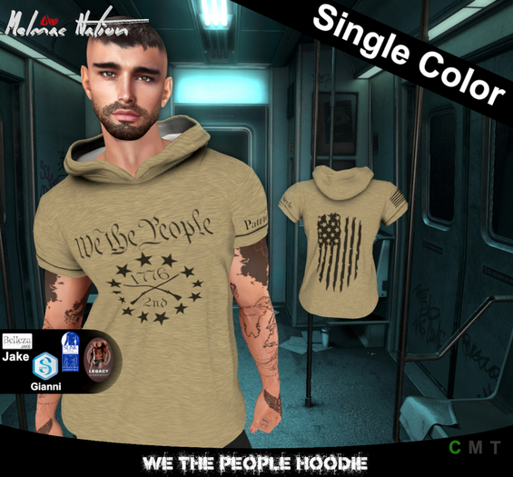 We The People Hoodie Tan