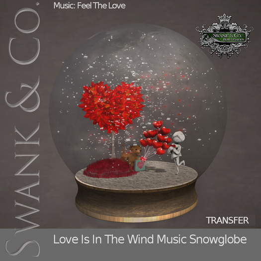 Swank & Co. Love Is In The Wind Music Snowglobe 