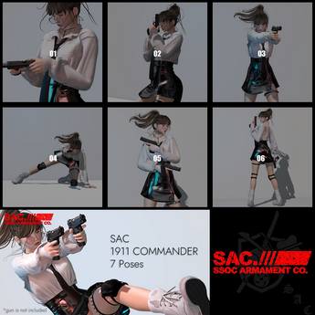 Second Life Marketplace - [SAC] 1911 COMMANDER 7 Poses(Wear Me!)