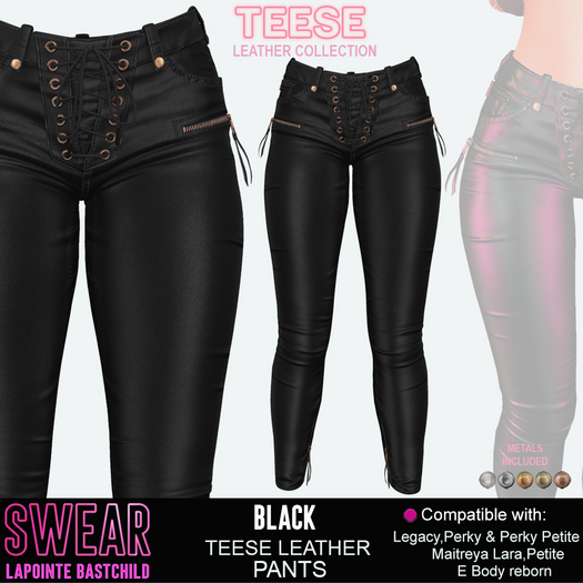 Leather Pants Teese BLACK 