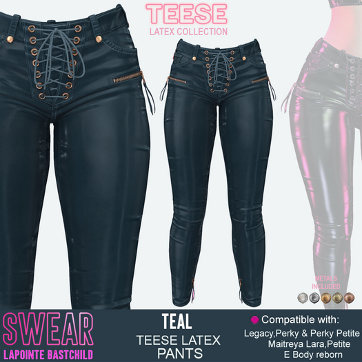 Latex Pants Teese TEAL