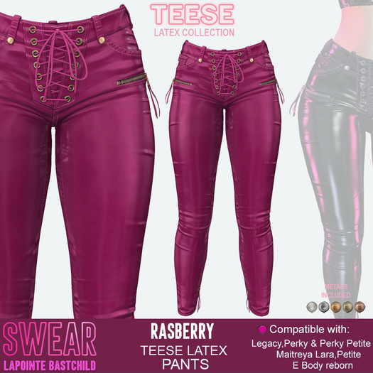 Latex Pants Teese RASPBERRY