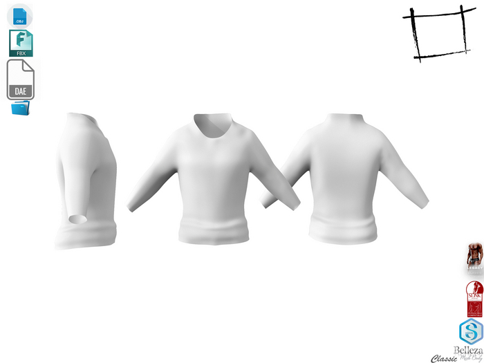 Dae Obj FBX Male Long Sleeves High Neck Sweater Slink Belleza Jake Signature Gianni Legacy Male Classic