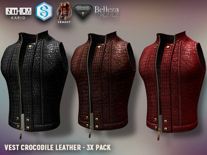 [7/11] Vest Crocodile Leather - 3x Pack