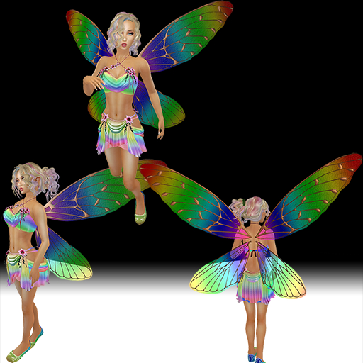 Rainbow fairy dress Unpacker HUD