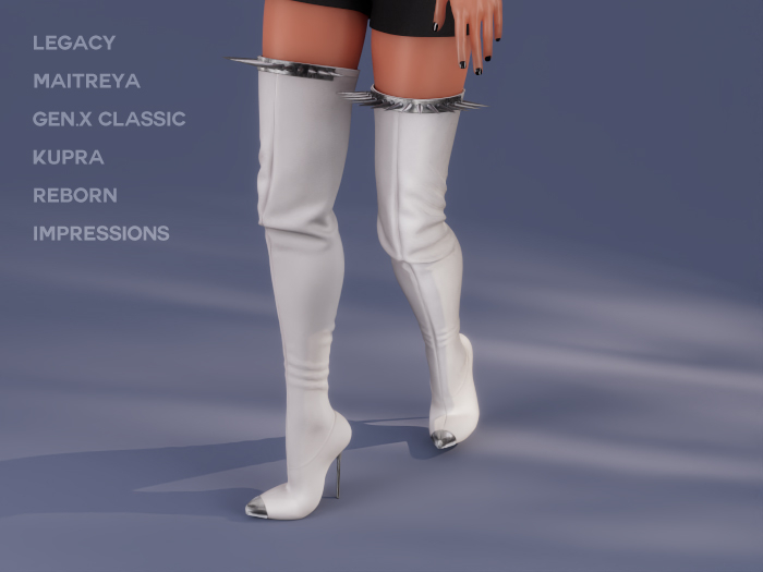 $NT Spike Boots WHITE
