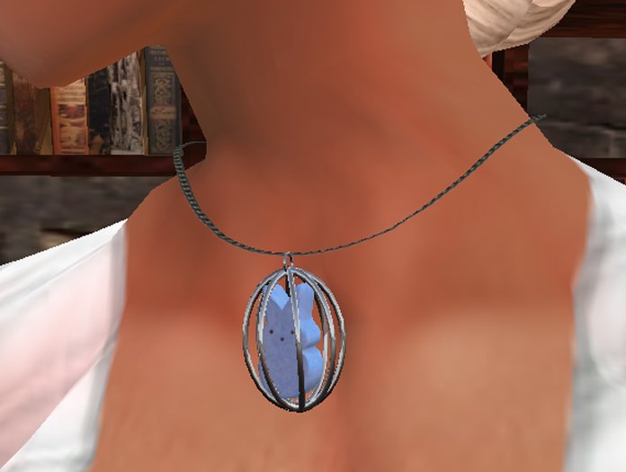 LunaC Blue Peep in Titanium Necklace