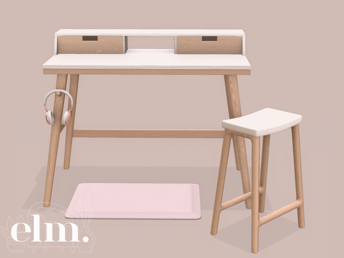 Elm. Marley Standing Desk [White Top]
