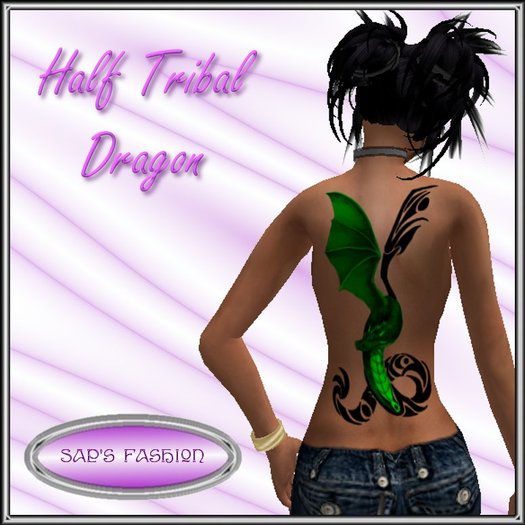 Sap's Fashion Half tribal dragon-green