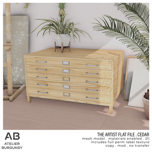Atelier Burgundy . Flat File (cedar)