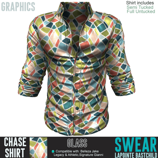 L&B - Mens - Semi Tucked Shirt - Chase GLASS - Legacy & Athletic / Belleza Jake / Signature Gianni